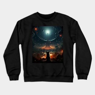 UFO - Crazy Cat & Alien Crewneck Sweatshirt